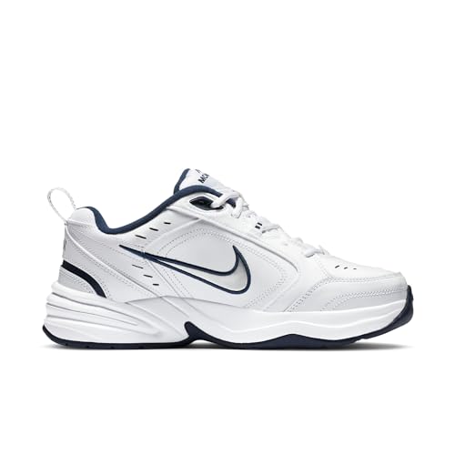 Nike Tênis masculino Air Monarch IV Cross Trainer, Branco/prata metálica., 7.5