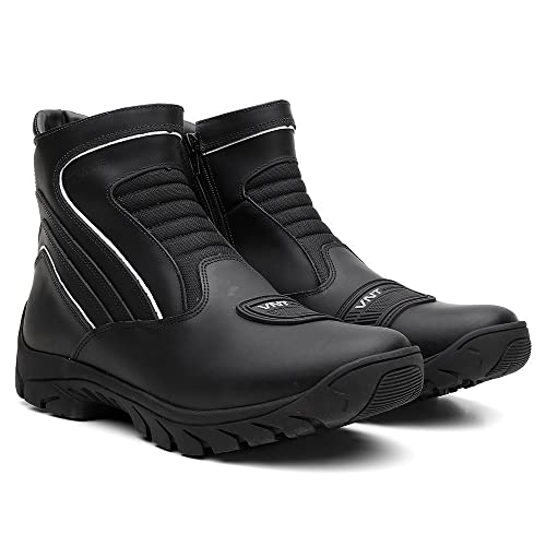 Bota Motociclista Couro Impermeavel Proteção Marcha Moto - Preto - 43