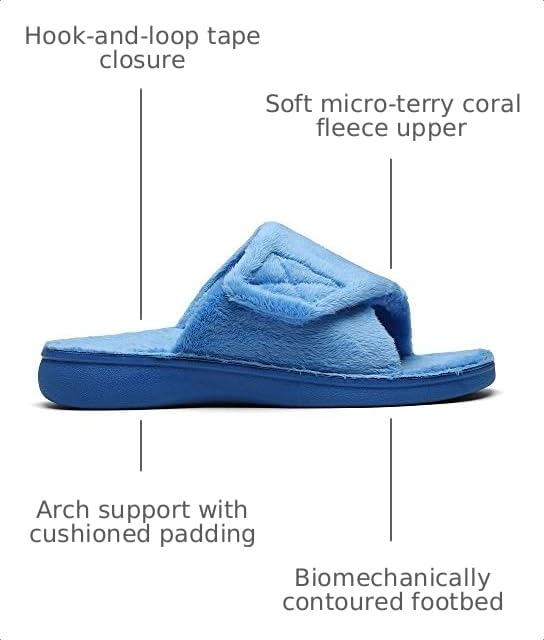 Image of SOLLBEAM Women's Plantar Fasciitis Fuzzy House Orthopedic Adjustable Slippers With Arch Support Orthotic Heel Cup Sandals For Ladies