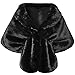 Produktbild Coucoland Kunst Pelz Schal Damen Flauschig Faux Pelz Umschlagtuch Warm Kragen für Wintermantel 1920s Accessoires Gatsby Kostüm Zubehör (Schwarz, L)