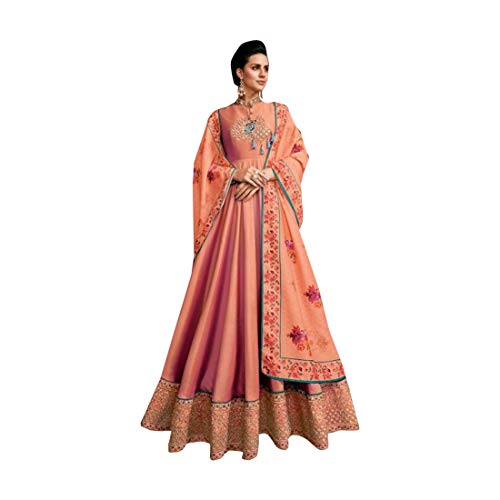 Abito lungo da donna in tafeta pakistani Anarkali, ideale per matrimoni indiani, salwar Kameez Abaya 8339