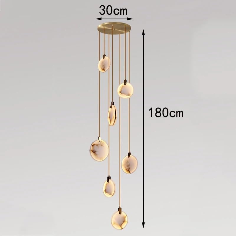 Lustre télécommande RC dimmable à 7 têtes pour un éclairage de plafond ajustable