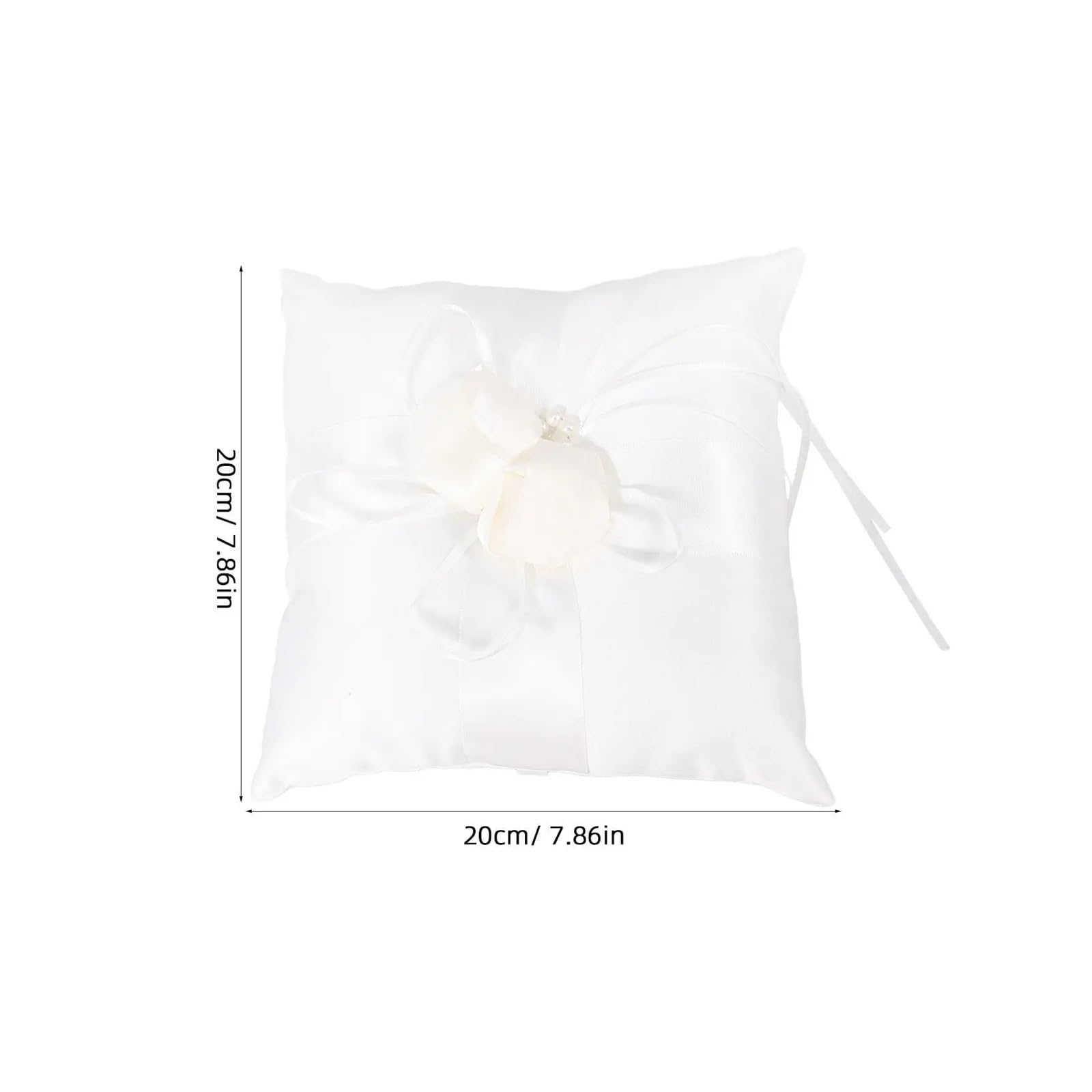 Hochzeit Ringhalter Kissen 20 x cm Taschen-Ringkissen mit Blumenknospen-Schnalle, weißes Kissen for die Hochzeitszeremonie for Ringträger, leicht, tragbar