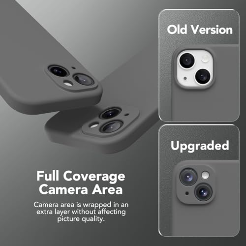 Image of Magnetic for iPhone 14 Case, Compatible with MagSafe, [Full Camera Protection] [Screen Protector] Silicone Shockproof Protective Phone Case for iPhone 14 6.1 inch, Dark Gray