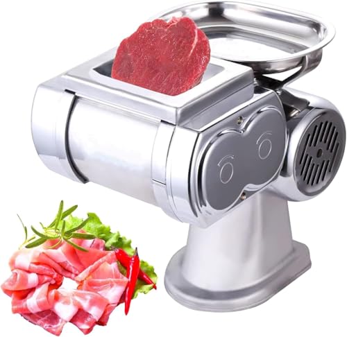 Bokknppo Electric Meat Cutter Machine Automatic Meat Slicer Deli Food Slicer Fish Slicing Machine with 1.7mm Blade for Family Kitchen (2.5MM)