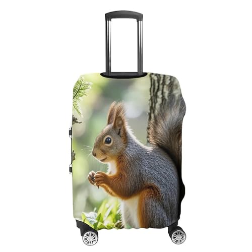 Squirrel in The Woods Printed Luggage Cover Protector, Fits 18-32 Inch Luggage4