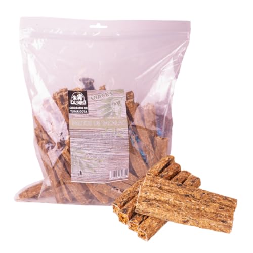 Quibropets Palitos de Bacalao deshidratadas, Chuches para Perros, Recompensas Naturales Sin Cereales, Snacks para Perros, Premios Deshidratados, 1 KG