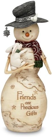 BirchHeart Snowman Holding Bunny, 9-Inch