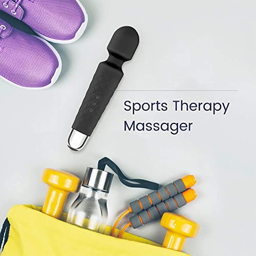 Image of FEGSY Full Body Massager for Women & Men, Rechargeable Wireless Massager Machine for Pain Relief, Handheld Massager with Medical Grade Silicone, 8 Speeds, 20 Modes (Black+)