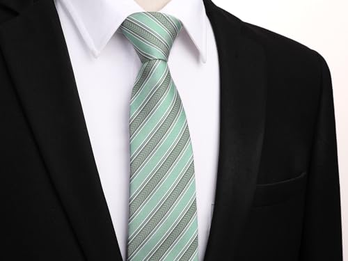 Image of Enlision Ties for Men Solid Color 3.35 inch Formal Business Necktie Classic Satin Mens Wedding Party Ties