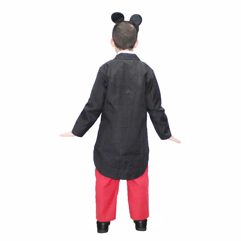 Image of Kaku Fancy Dresses Polyester Mouse Cartoon Costume Red & Black, 5-6 Years for Boys