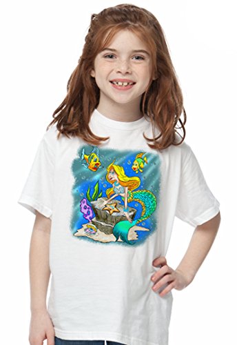 SolarTees Boy s Mermaid Solar Color Changing Tee SM White