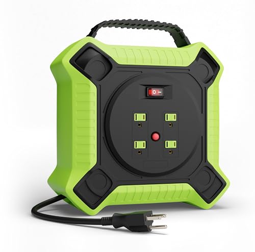 35 FT Retractable Power Cord Reel with Outlets