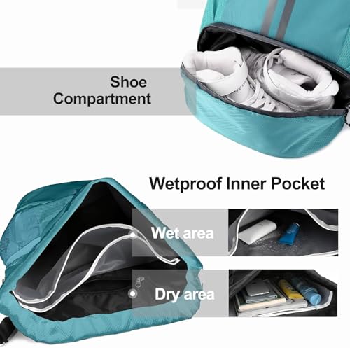 Image of Leosportz Sports Drawstring Bag Backpack for Men Women - Basketball Bag Gym Backpack Dedicated Shoe Compartment | Waterproof Large Space Gym Bag (Drawstring, Pink, 22 liter)
