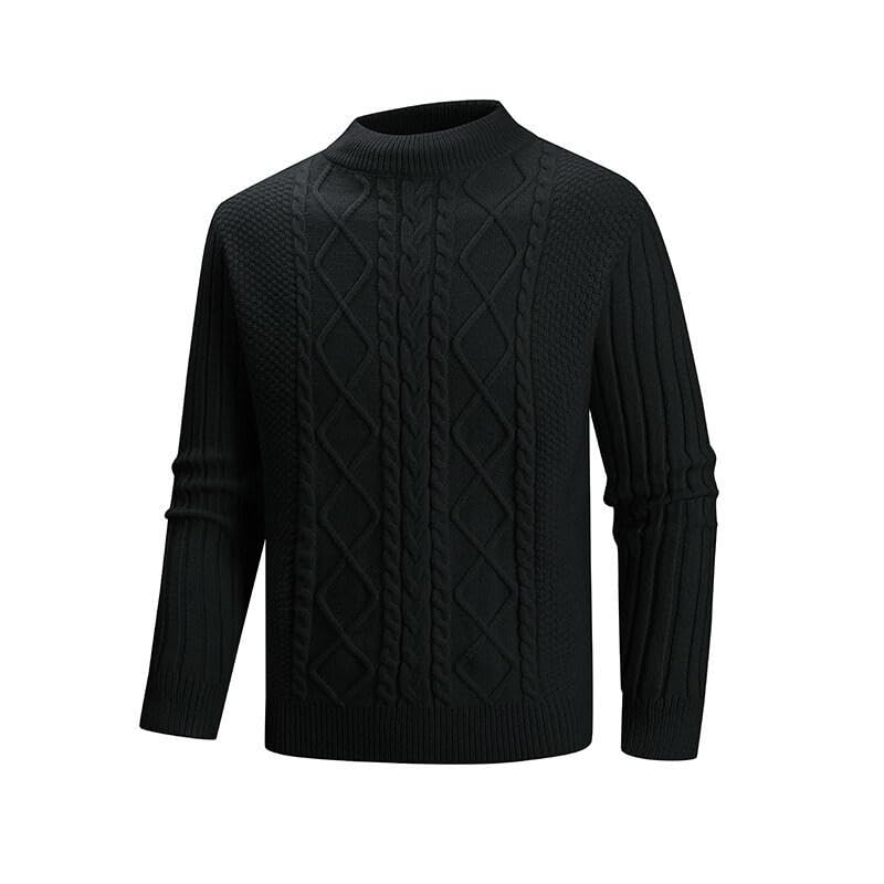 Pull en tricot chaud à col montant isolant avec motif jacquard - 2