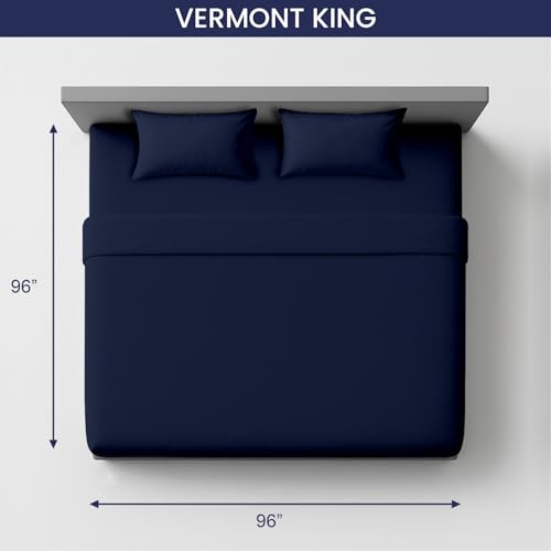 Image of SGI Bedding 96 inch W x96 L 4Pc Vermont King Sheet Set 100% Egyptian Cotton - 600 Thread Count, Fits 12 inch Deep Pocket - Soft Breathable Oversized Sheets, for Extra Large Beds - Navy Blue