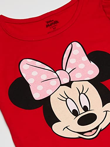 Disney Girls' Toddler Minnie Mouse Short Sleeve T-Shirt, Red, 5T2