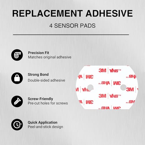 Image of Replacement Adhesive for Ring Glass Break Sensors - Strong Double-Sided Tape for Easy Installation (4 Pads for 4 Sensors)