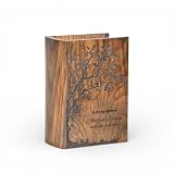 Personalized Wooden Cremation Urn for Human Ashes | Tree of Life Engraved Memorial Book Urn | Custom Funeral Keepsake Urn for Adults (Large)