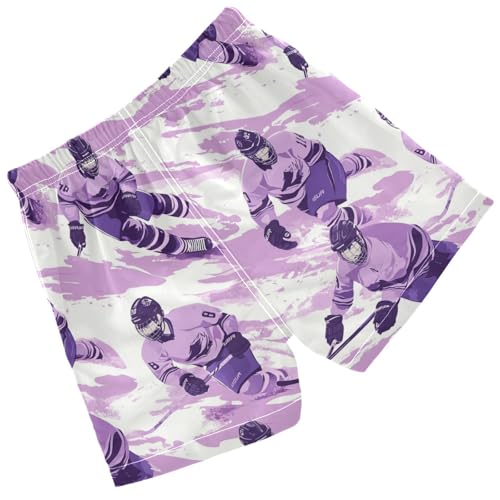 Pigsaly Boys Swim Trunks Hockey Ice Ballpurple Grunge Boys Board Shorts Swimsuit Swimwear Summer Bathing Suit 2T Multicolor2