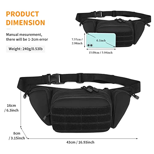 BAIGIO-Tactical-Waist-Pack-MOLLE-Bumbag-Portable-Military-Waist-Bag-for-Hiking-Running-Dog-Walking