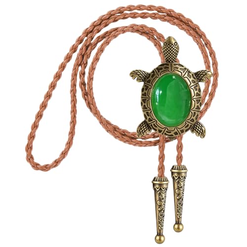 Image of GelConnie Native American Bolo Tie Rodeo Cowboy Leather Necktie Western Necklace Costume Accessories for Men,Women