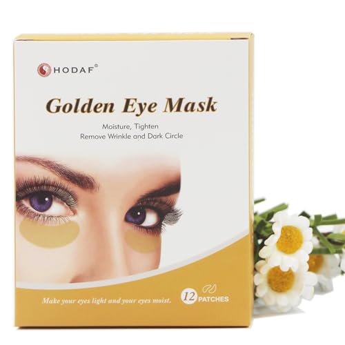 HODAF Golden Under Eye Mask (12 Pair) Amino Acid & Collagen Under Eye Mask for Face, Dark Circles and Puffiness, Wrinkles Beauty & Personal Care