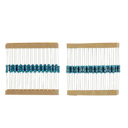 Bojack 1000 Pcs 25 Values Resistor Kit 1 Ohm-1M Ohm With 1% 1/2W Metal Film Resistors Assortment #TOP4