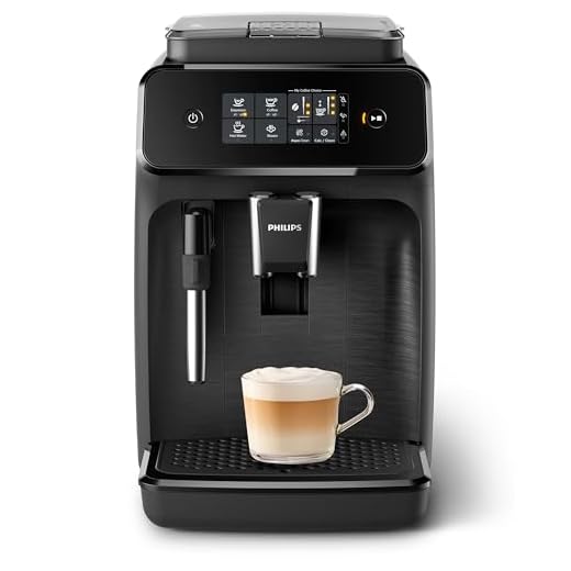 Philips 1200 Series Fully Automatic Espresso Machine, Classic Milk Frother, 2 Coffee Varieties, Intuitive Touch Display, 100% Ceramic Grinder, AquaClean Filter, Aroma Seal, Black (EP1220/04)