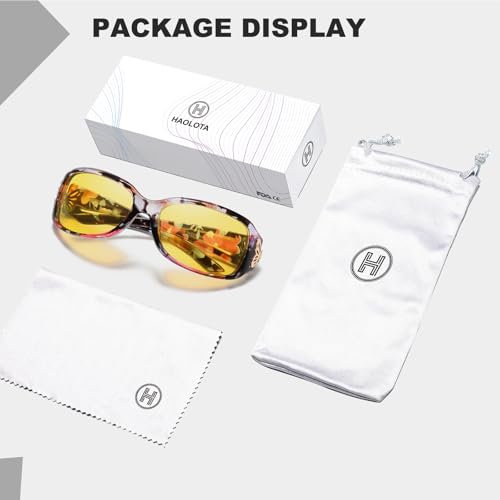 Image of HAOLOTA Women's Polarized Sunglasses - Fashionable Wraparound Butterfly Design with UV400 Protection