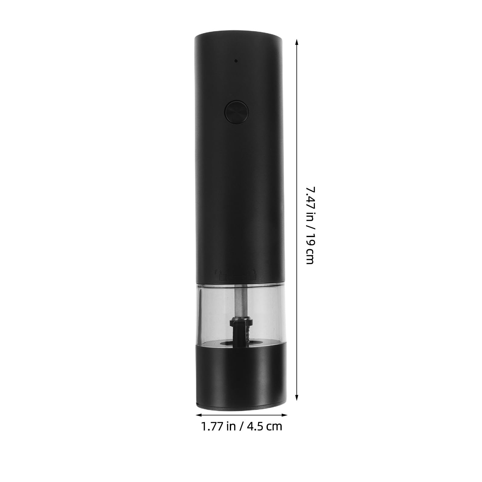 USHOBE Macina Pepe Elettrico Ricaricabile USB in Abs Compatto e Portatile Pulsante Facile da Usare, per Picnic All'aperto e Campeggio, Colore Nero