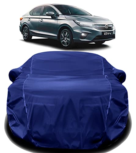 Image of AUCTIMO City Car Cover - Waterproof, Triple Stitched, Elastic, Ultra Surface Protection (Navy Look)