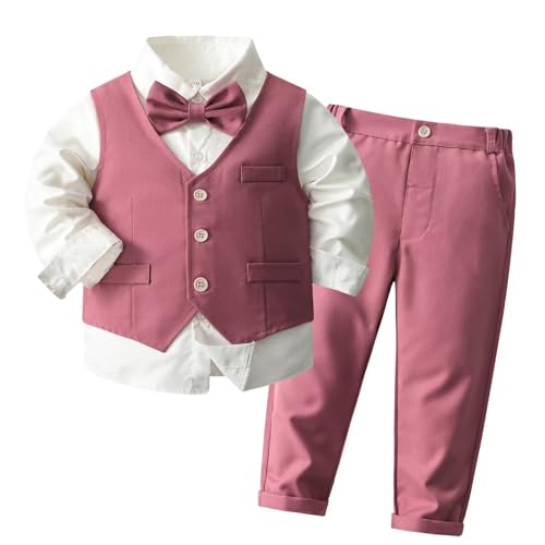 Tiepant Baby Boys Gentleman Outfits Suit Set Tuxedo Vest Wedding Party Suit 12 Months - 5 Years