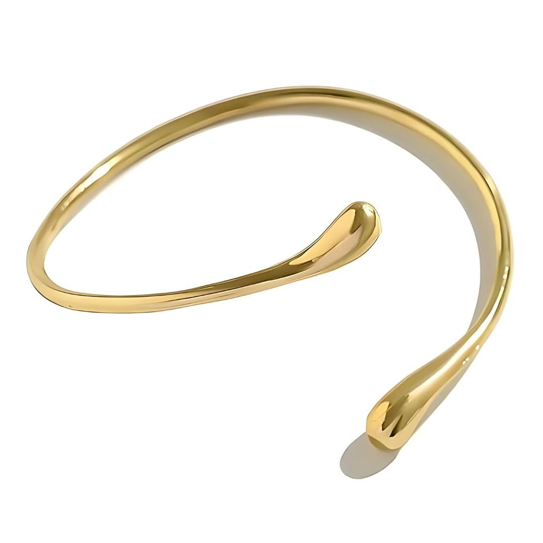 via mazzini Gold Plated Parties/Wedding 'Ethereal Twist' Upper Arm Bracelet Armlet Cuff Band Bangle For Women And Girls (Bracelet0636) 1 Pc-picture-16