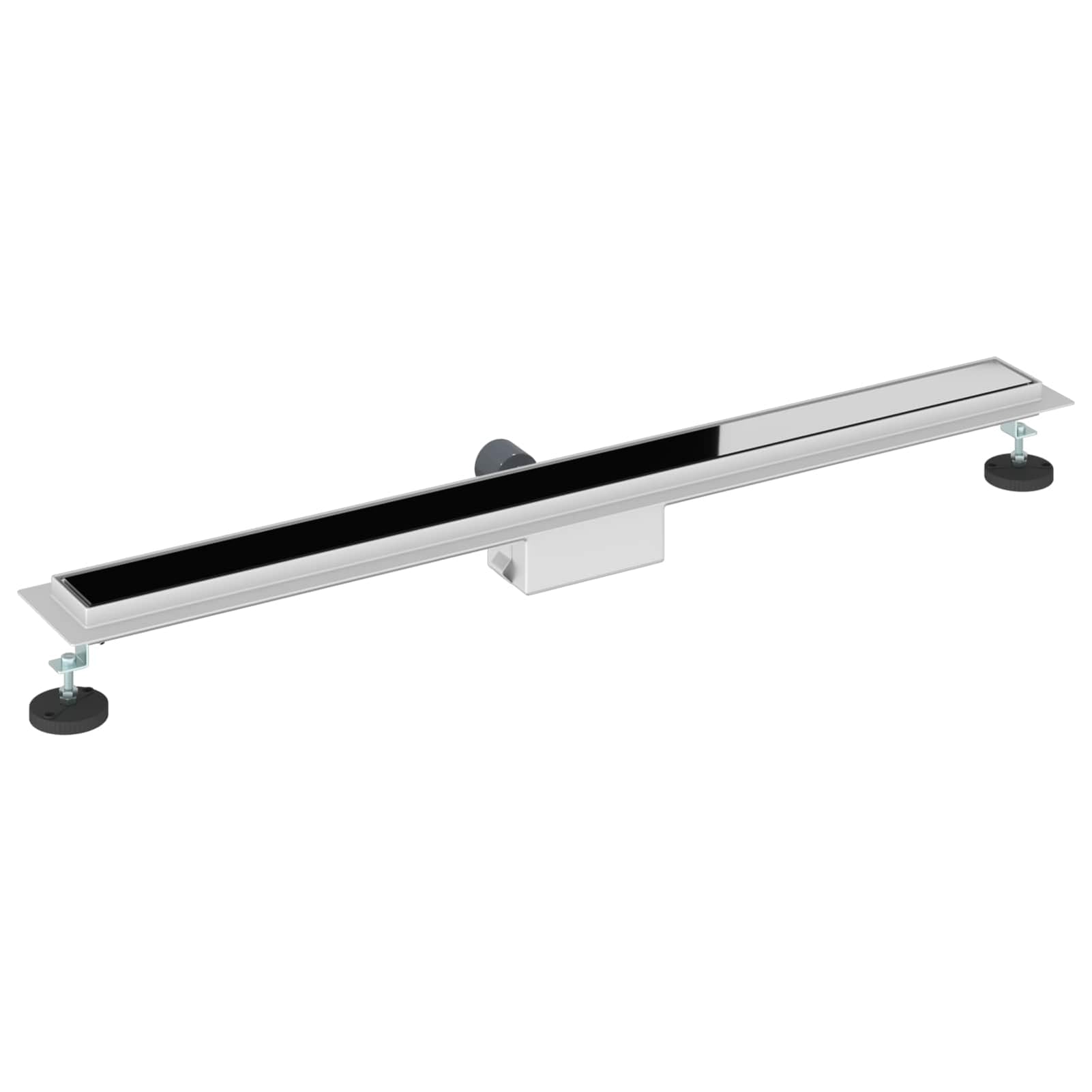 Gecheer Scarico Doccia, Drenaggio Lineare 100 cm Vetro Nero Acciaio Inossidabile, Sistema di Drenaggio per Bagno Moderno, Facile Installazione e Pulizia