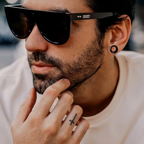 LOCCY 8 Paar Flesh-Tunnel aus Silikon, 3-25mm Schwarz Weiß Extra Weich Silicone Ohr Tunnel Plug Hart Silikon Tunnels Plugs Double Flared Flexibler Ohr Expander Piercing Unisex (Schwarz+Weiß, 6mm)