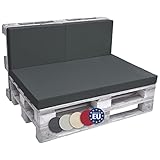 Beautissu Palettenkissen Set Eco Pure – 1x Klappbares Sitzkissen 120x80 cm & 2X Rückenkissen 60x40 cm Indoor & Outdoor Europaletten Polsterauflage Palettenmöbel mit abnehmbaren Bezug - Graphitgrau