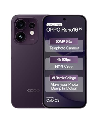 Image of OPPO Reno16 5G((12GB+256GB, Starry White)| 50MP 3.5X Telephoto Camera | 4K 60fps HDR Video | AI Remix Collage | Snapdragon 7 Gen 4 | 6700mAh 80W SUPERVOOC | ColorOS 16 | IP69K