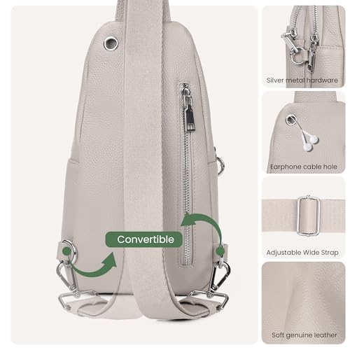 Image of befen Genuine Leather Sling Bag for Women Anti-Theft Crossbody Chest Bags Fanny Packs for Travel with RFID Card Slots