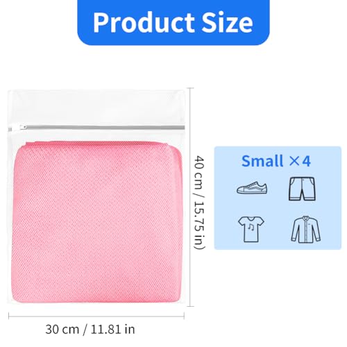 AUAUY 4 Stück Wäschenetz für Waschmaschine, Wäschesack Wäschebeutel mit Reißverschluss, Verformung und Falten der Kleidung Verhindern, Wäschesäcke für Hemden, Pullover, Unterwäsche, Strümpfe - 30×40cm
