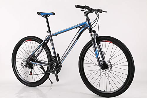 WANG-L Bicicleta De Montaña De 29 Pulgadas X19 Pulgadas Hombres Adultos Mujeres Doble Freno De Disco Absorción De Choque Velocidad Variable Carretera MTB Niño Niña Bicicleta,Blue