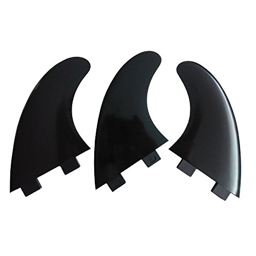 UPSURF Aletas de Tabla de Surf Plástico Surf Tablero Aletas Estilo Thruster Set (FCS Black G5)