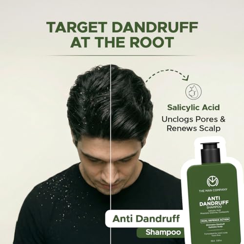 Image of The Man Company Anti-Dandruff Shampoo with Salicylic Acid for Man| Flake Control from First Wash | Targets Dandruff & Scalp Itch | Prevents Recurrence | Balances Oil Without Dryness | -100ml