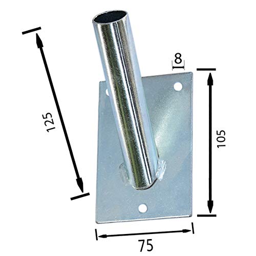KeyMet Fahnenhalter Fahnenhalter Fahnenmasthalter Fahnenwandhalter Fahnenmast Fahne Flagge Weiss verzinkt