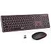 Wireless Keyboard and Mouse, Jelly Comb 2.4GHz Ultra Thin Full Size Wireless Keyboard Mouse Combo Set with Number Pad for Computer, Laptop, PC, Desktop, Notebook, Windows 7, 8, 10-(Wine Red and Black)