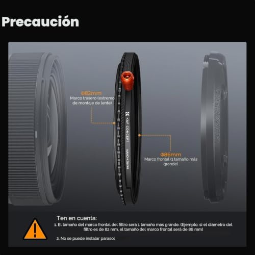 Filtro Variable ND2-32 y Black-Mist K&F CONCEPT Nano-Xcel de 95mm 7