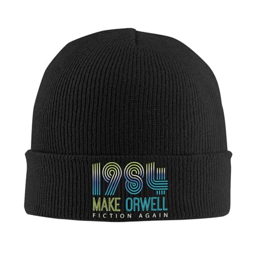 Casquettes de Baseball pour Hommes Hommes, 1984 Faire à Nouveau Orwell Fiction À Nouveau Chapeau tricoté aux Yeux Automne Hiver Crânes Bonnets Dystopique Satire Casquette Craquete en Acrylique