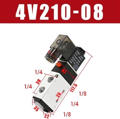 Vanne de commande électrique 5/2 pneumatique 4V210-08 gaz AC110V - 2