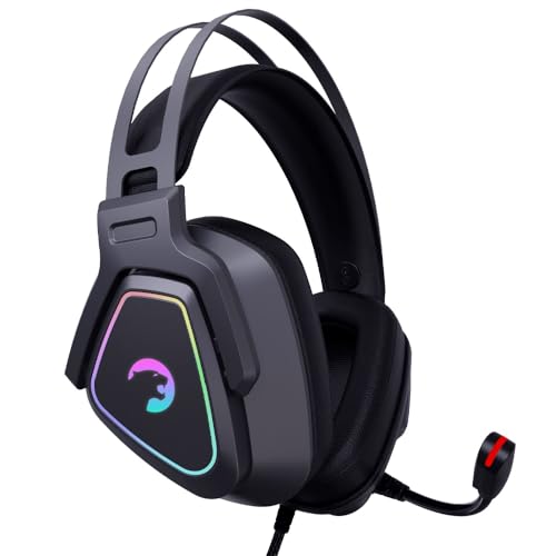 GAMEPOWER Kyruse USB Oyun Kulaklığı - 7.1 Sanal Surround Ses, 53MM Sürücülere Sahip Kablolu RGB Led Kulaklıklar, Konforlu Tasarım, 360 Mekansal Ses, Gürültü Önleyici Mikrofon, PC, PS4, PS5, Siyah