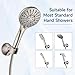 BRIGHT SHOWERS Handheld Shower Head Holder with Dual Angle Positions, Wall Suction Bracket Includes Adhesive 3M Disc, No Tools Required and Easy Installation, Brushed Nickel Finish